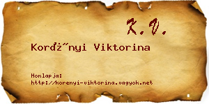 Korényi Viktorina névjegykártya